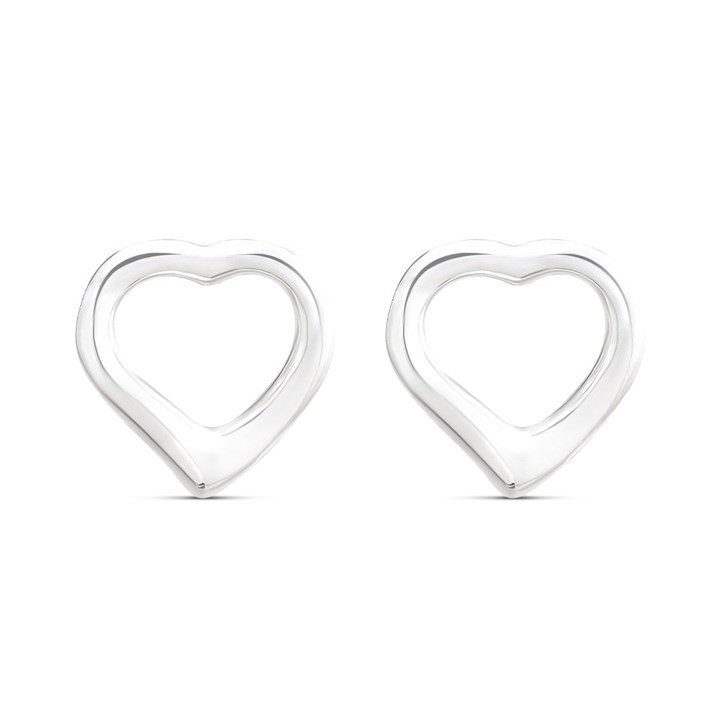 Little Star Silver Open Heart Children's Stud Earrings - J83140
