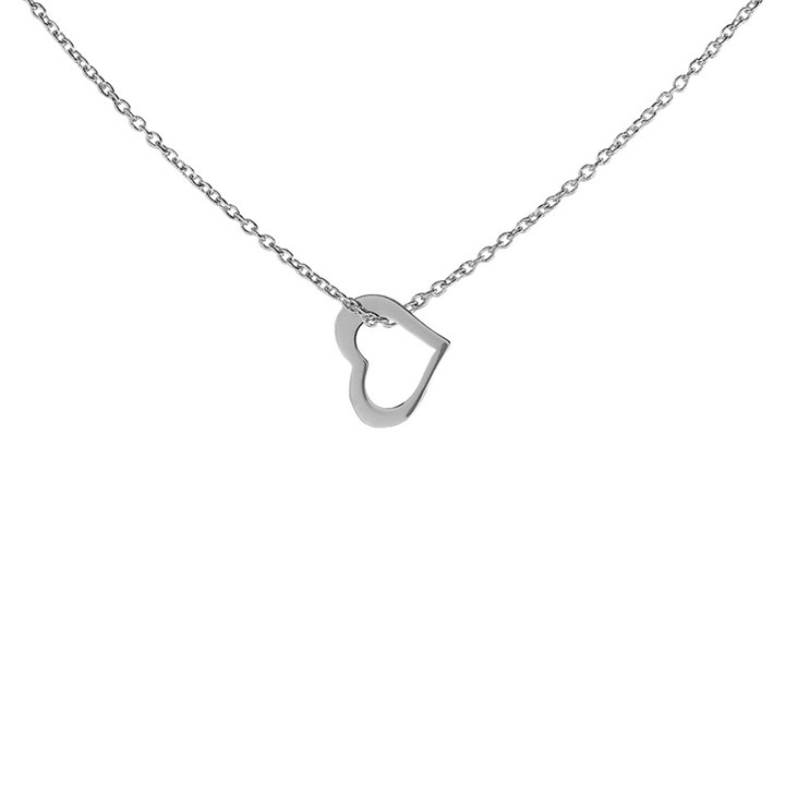 Little Star Silver Open Heart Children's Necklace - J83149