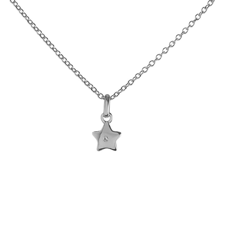 Little Star Silver Diamond Tiny Star Children's Necklace - J83150