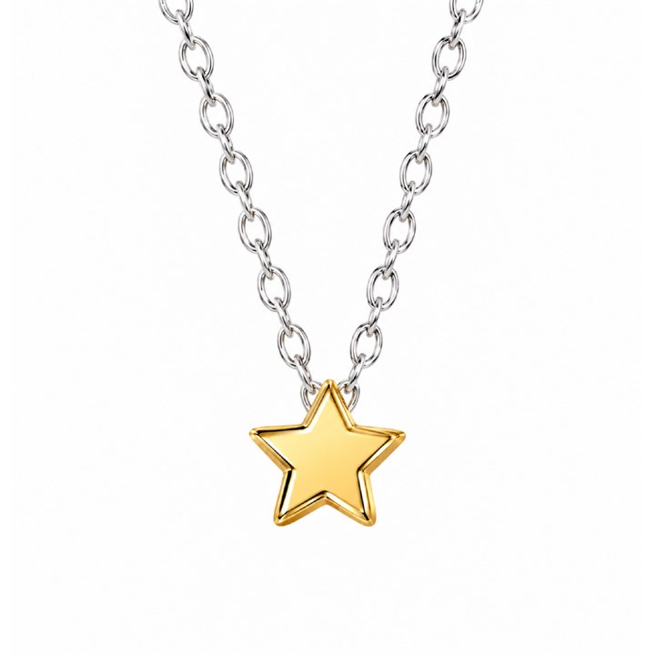 Little Star Silver Gold Plated Star Necklace - J83180