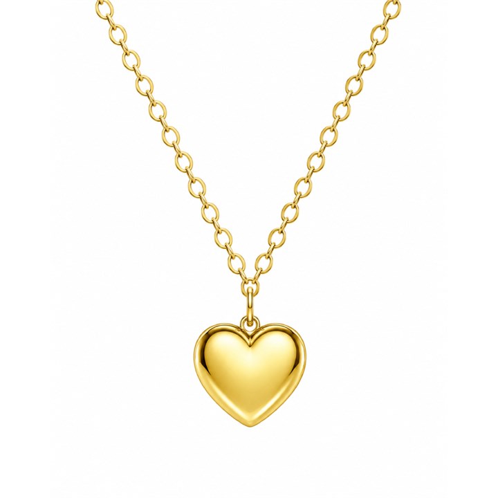 Little Star Silver Gold Plated Heart Necklace - J83182