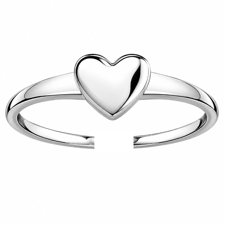 Little Star Silver Heart Adjustable Ring - J83183