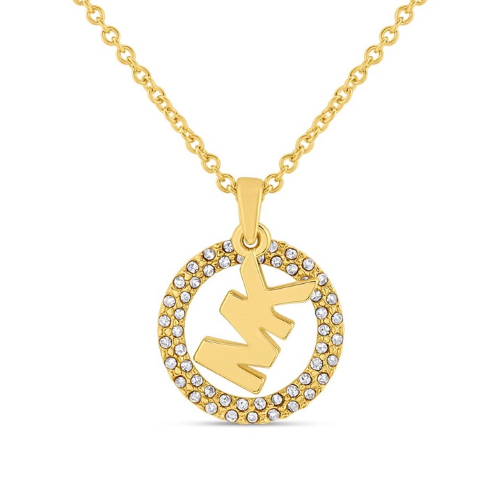 Michael Kors Gold-Tone Pavé Logo Necklace KJ7325710 - J94131