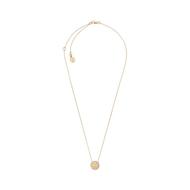 Michael Kors MKJ6178710 Logo Pavé Gold Tone Disc Necklace - J94143