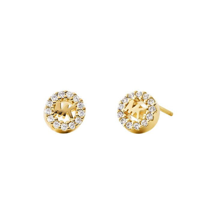 Michael Kors MKC1033AN710 14ct Gold Plated Silver Logo Stud Earrings - J94154
