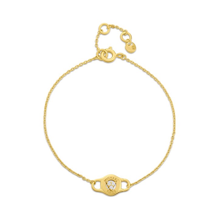 Michael Kors MKC1571AN710 Gold Tone CZ Lock Bracelet - J94161