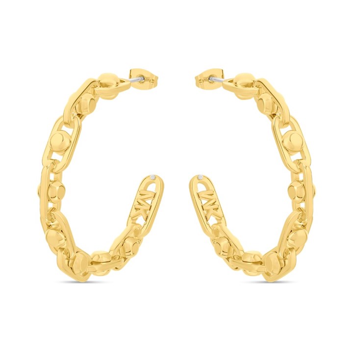 Michael Kors MKJ8358710 Gold Tone Link Chain Hoops - J94168