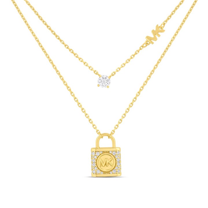 Michael Kors KC1630AN710 Gold Plated Sterling Silver Padlock Necklace - J94171