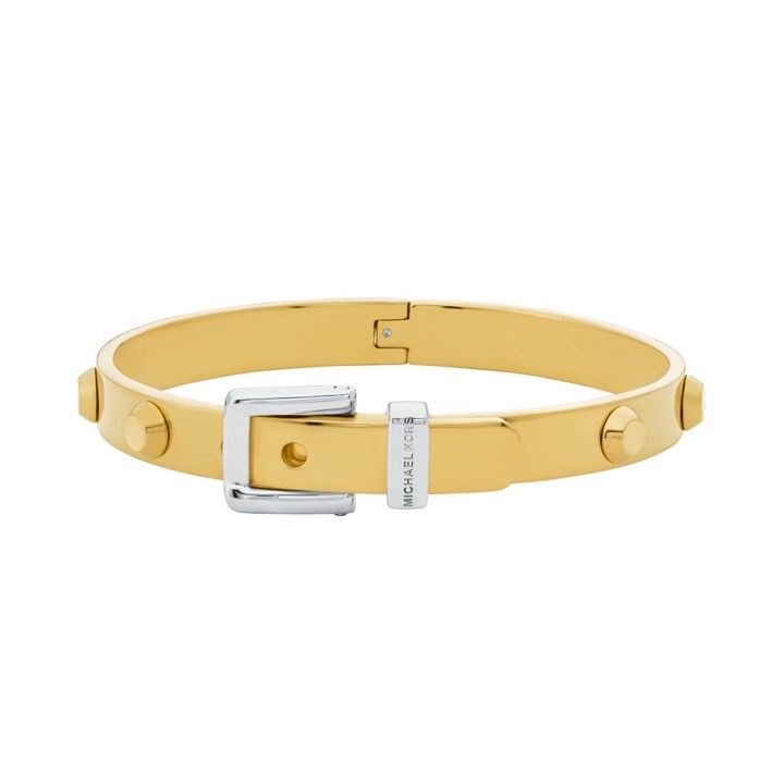 Michael Kors MKJ835300931 Silver Tone and Gold Tone Buckle Bangle - J94208