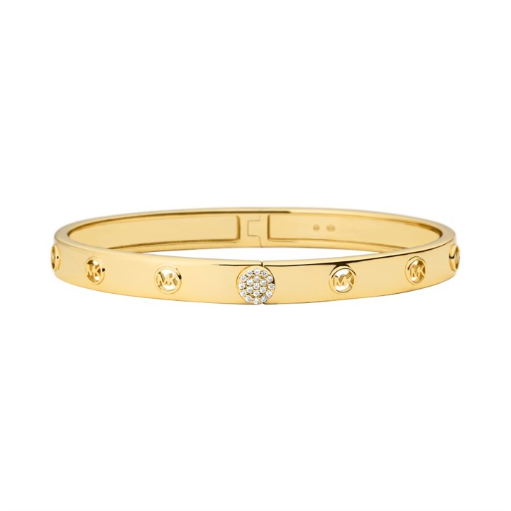 Michael Kors MKC1548AN710 Silver Gold Plated Stone Set Bangle - J94214