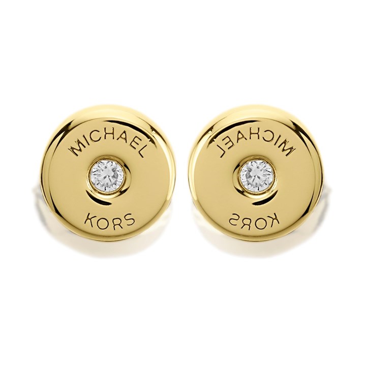 Michael Kors MKC1483AN710 Gold Plated Silver Stud Earrings - J9474