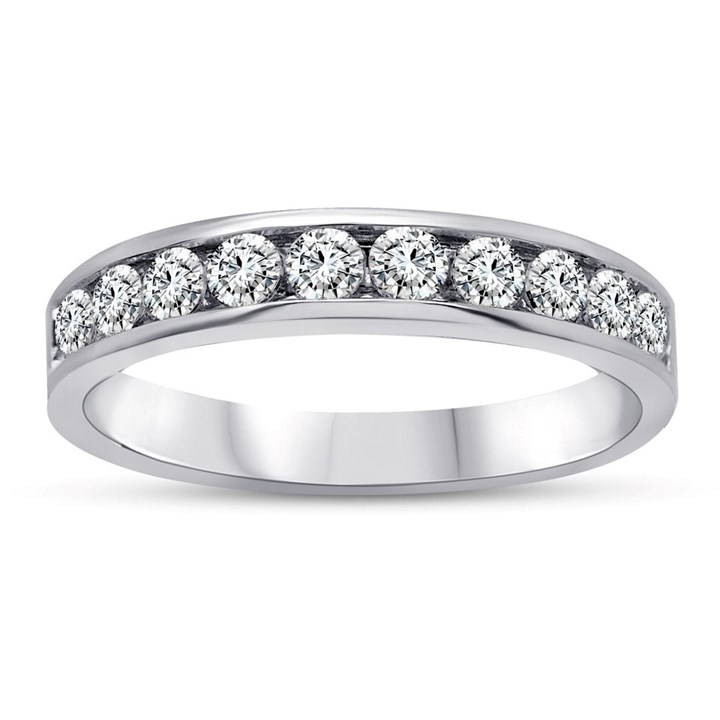 Blossom 9ct White Gold Lab Grown Diamond Half Eternity Ring - 1/2ct - L40018