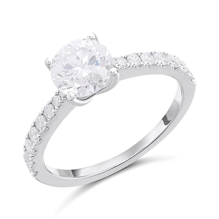 9ct White Gold Lab Grown Diamond Fancy Single Stone Ring, 1.27cts - L40031
