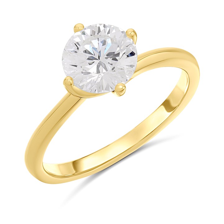 9ct Gold Solitaire Lab Grown Diamond Ring, 1.50cts - L40033