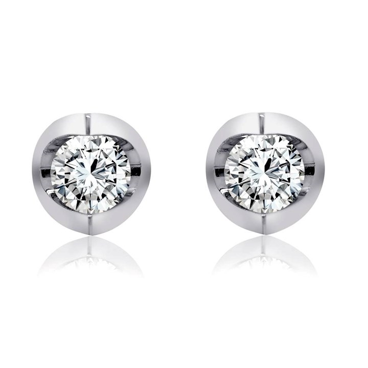Blossom 9ct White Gold Lab Grown Diamond Solitaire Stud Earrings - 1/2ct per pair - L40050