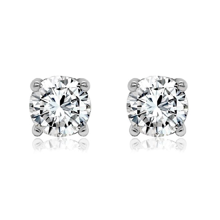 Blossom 9ct White Gold 1 Carat Lab Grown Diamond Solitaire Stud Earrings - L40053