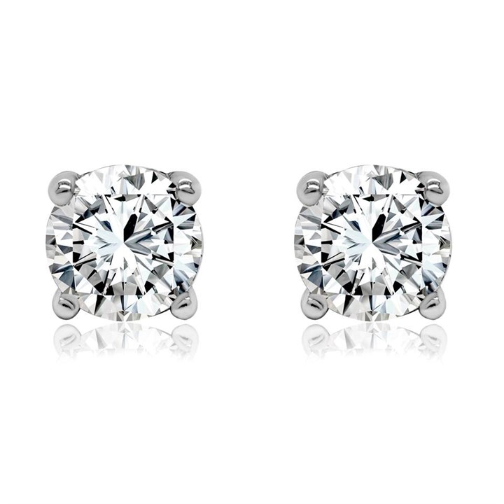 Blossom 9ct White Gold 1.5 Carat Lab Grown Diamond Solitaire Stud Earrings - L40054