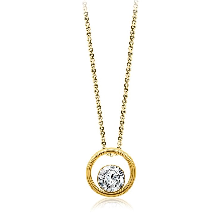 Blossom 9ct Gold Lab Grown Diamond Circle Necklace - 70pts - L40086