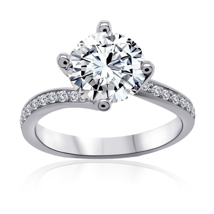 Blossom 9ct White Gold Lab Grown Diamond Solitaire Ring - 2.18ct - L40148
