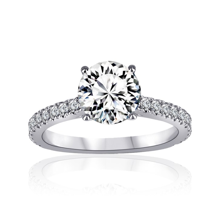 9ct White Gold Lab Grown Diamond Fancy Single Stone Ring, 2.52cts - L40206
