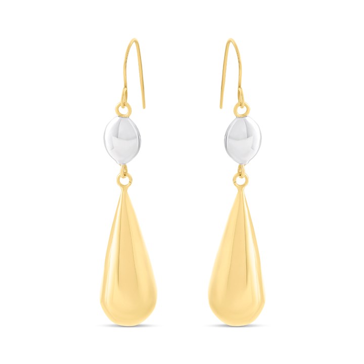 Bonded Silver And 9ct Gold Double Drop Earrings - M3002