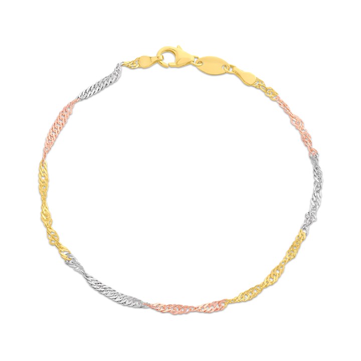 Bonded Silver And 9ct Gold Twisted Bracelet - M3003