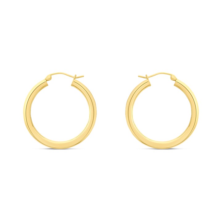 Bonded Silver And 9ct Gold Tube Hoop Earrings - M3005