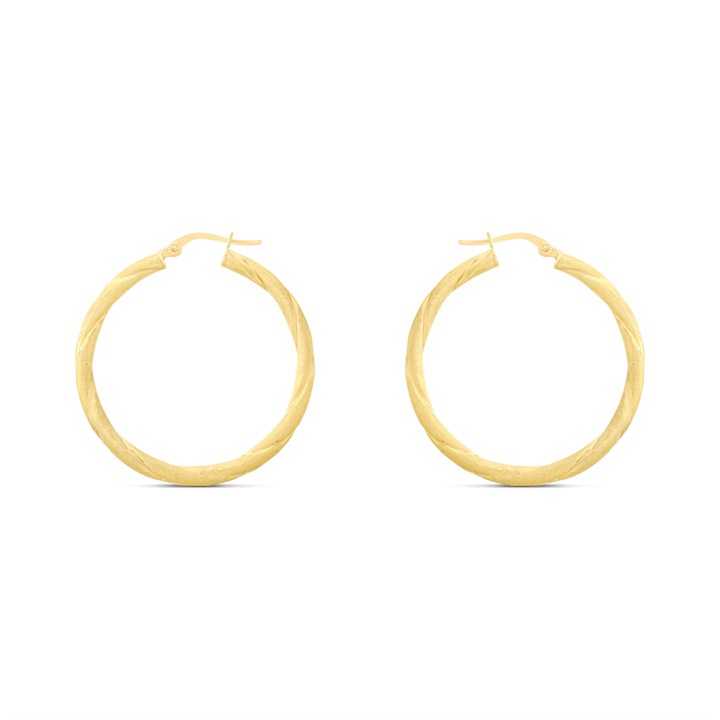 Bonded Silver And 9ct Gold Double Twisted Hoop Earrings - M3013