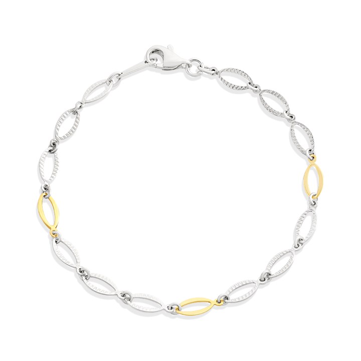 Bonded Silver And 9ct Gold  Bracelet - M3016
