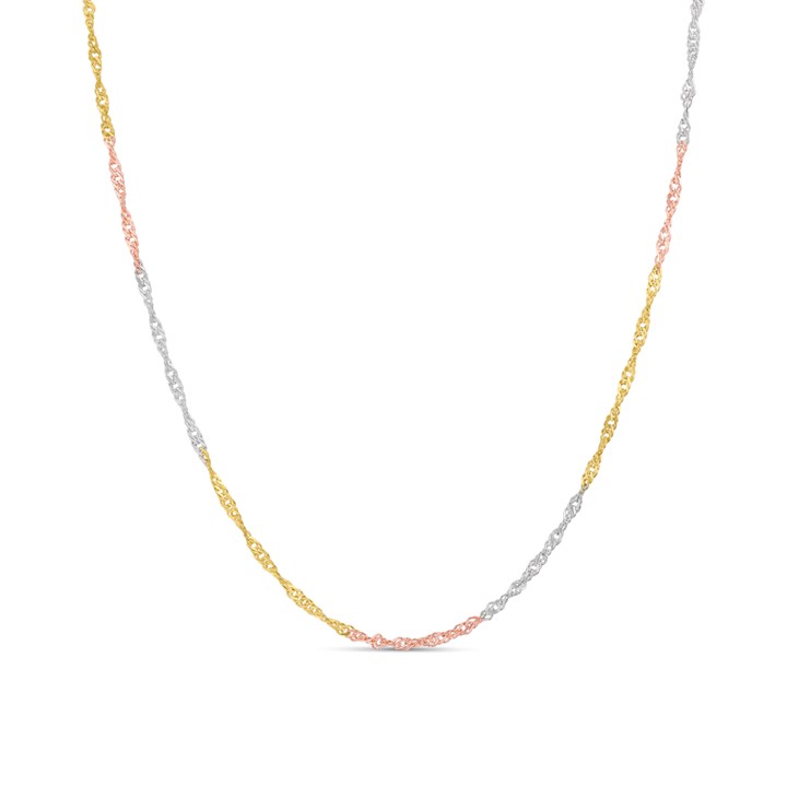 Bonded Silver And 9ct Gold Twisted Necklace - M3026