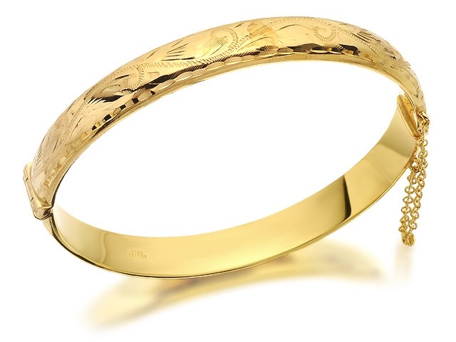 Rolled Gold Tendril Engraved Bangle - M9302