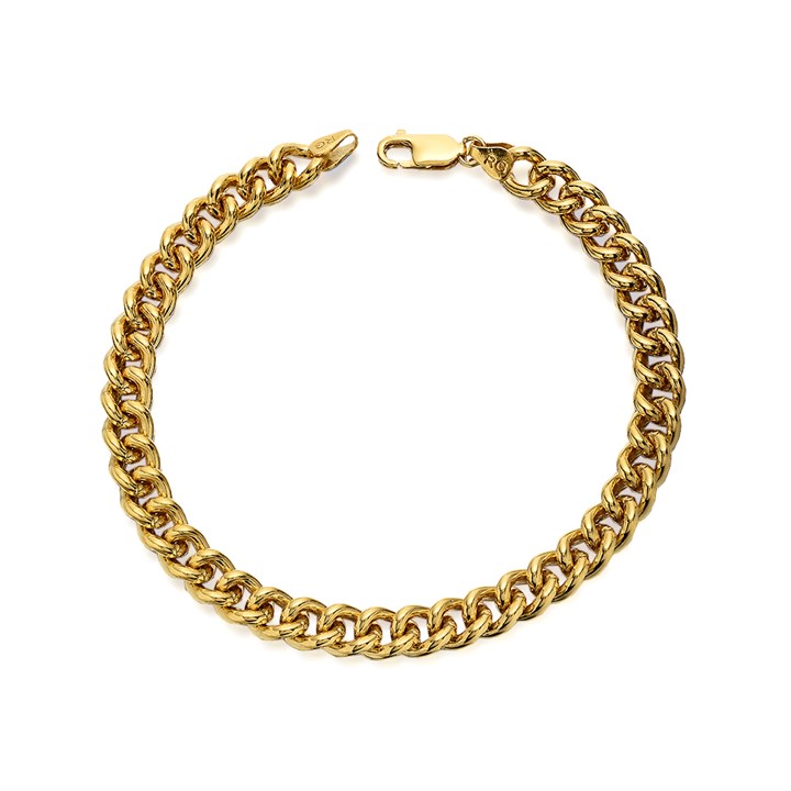 Rolled Gold Curb Bracelet - Approx. 8.5in - M9581