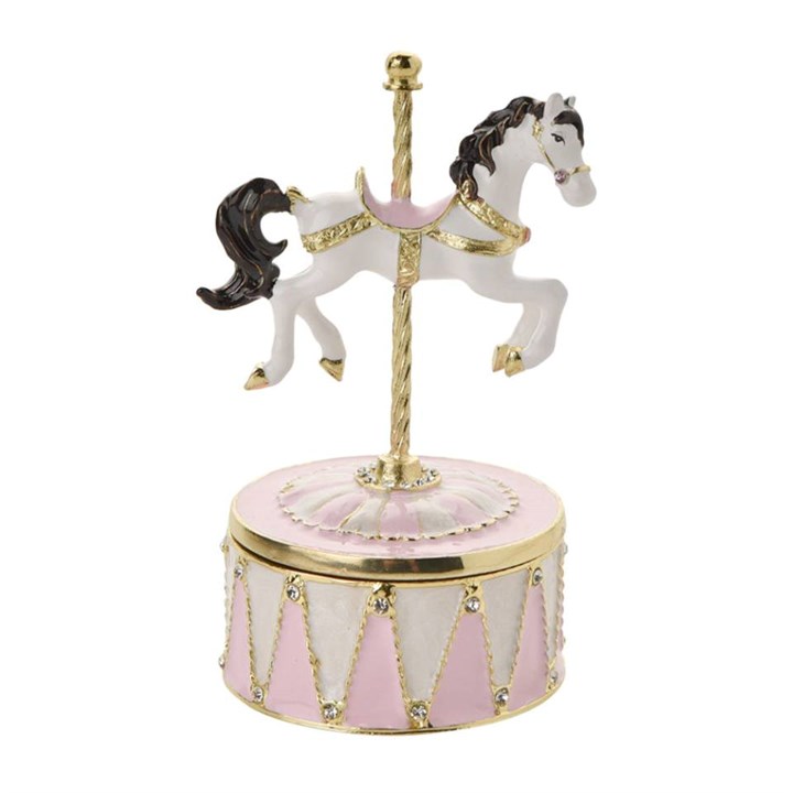 Treasured Trinkets Pink Musical Carousel Horse - P12210