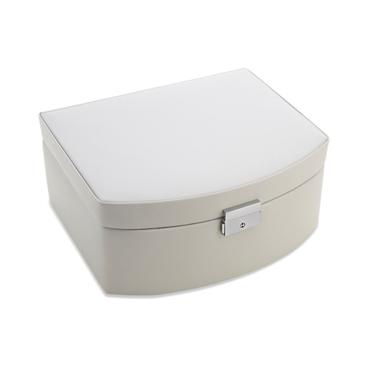 Grey Bonded Leather Curved Front Jewel Case - P55188