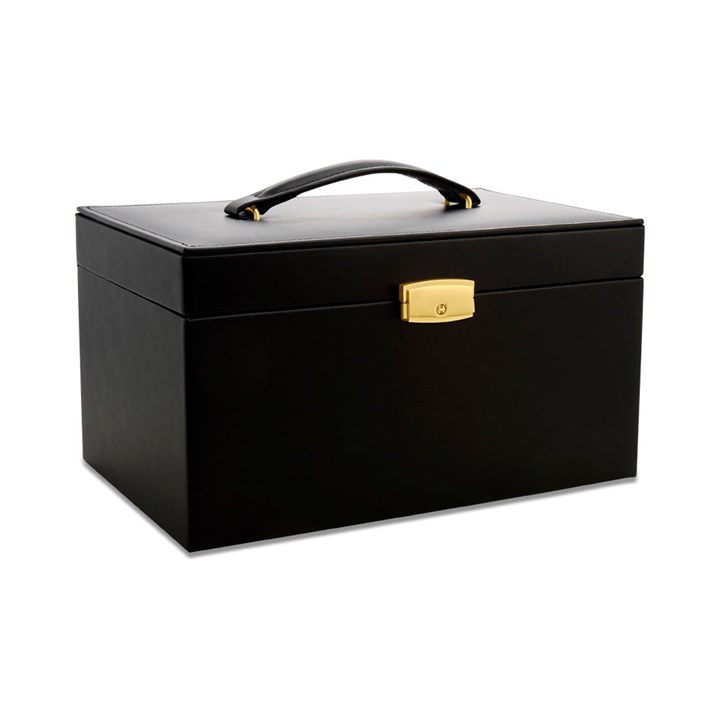 Black Bonded Leather Jewellery Box - P55189
