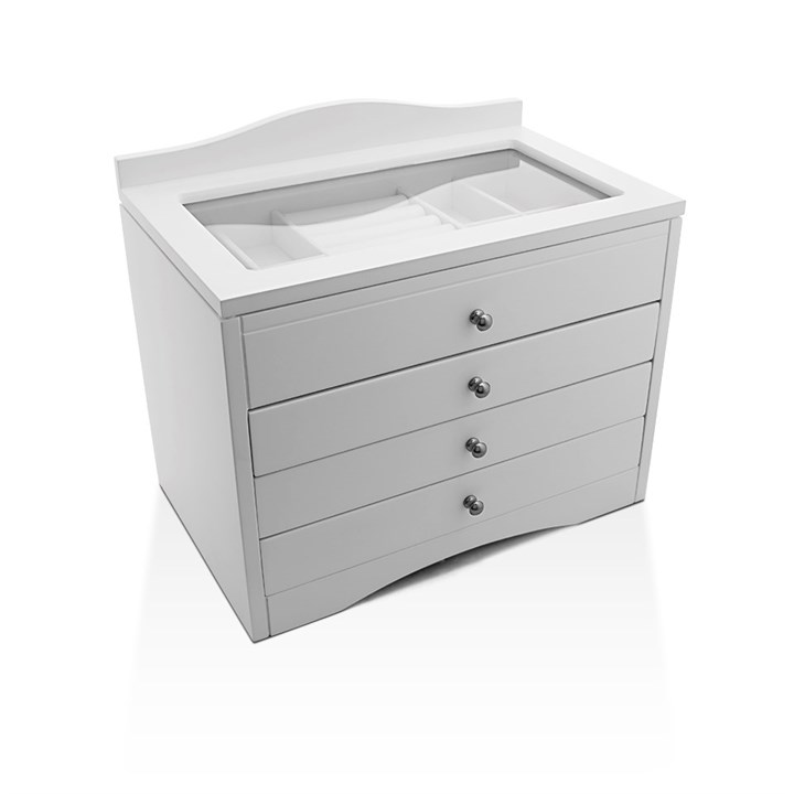 Mele & Co White Wooden Jewellery Box - P56166