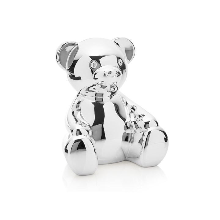 Bambino Silver Plated Teddy Bear Money Box - P7698