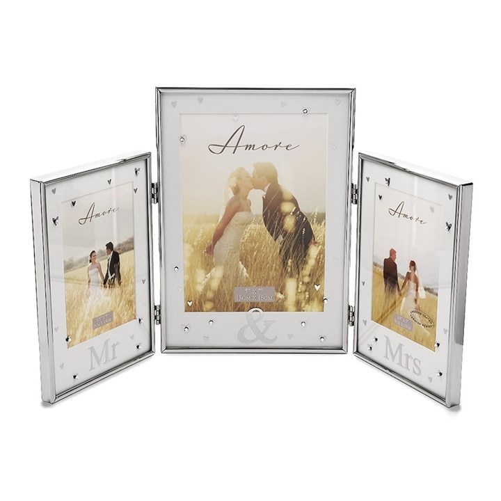Amore Silver Plated Mr And Mrs Photo Frame - P8938