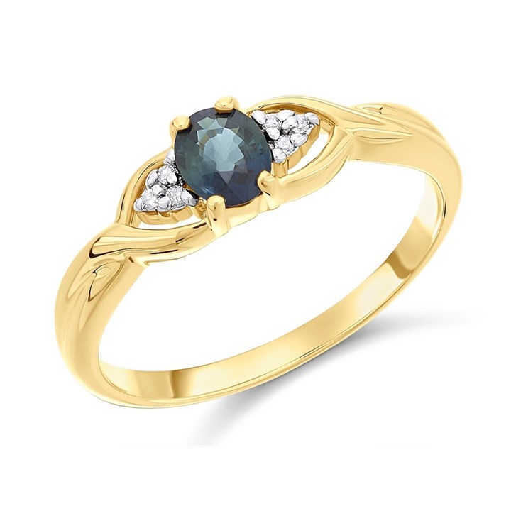 9ct Gold Sapphire And Diamond Ring - R0974