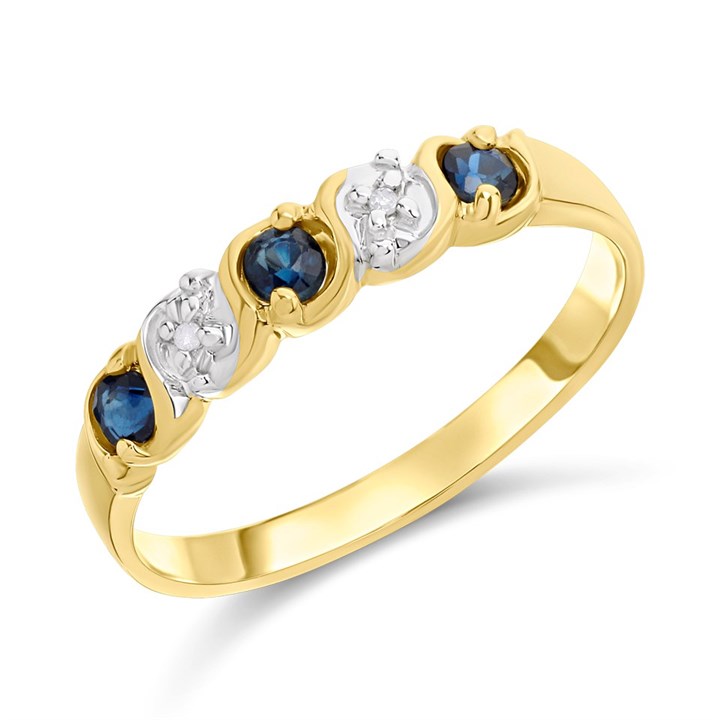 9c Sapphire And Diamond Ring - R0996