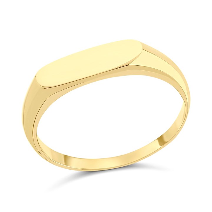 9ct Gold Skinny Signet Ring - R1924