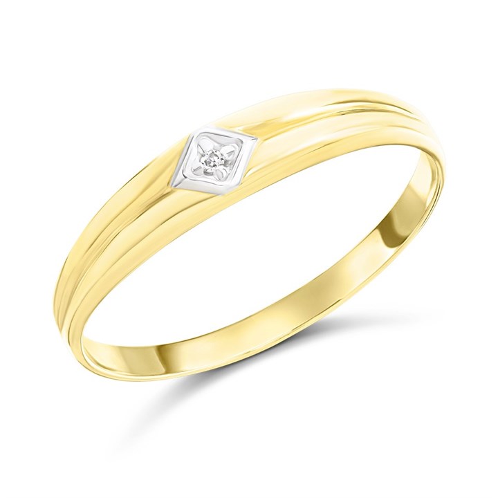 9ct Two Colour Gold Diamond Ring - R2148