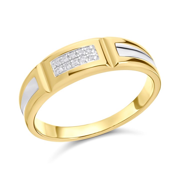 9ct Gold Two Colour Diamond Ring - 5pts - R3937