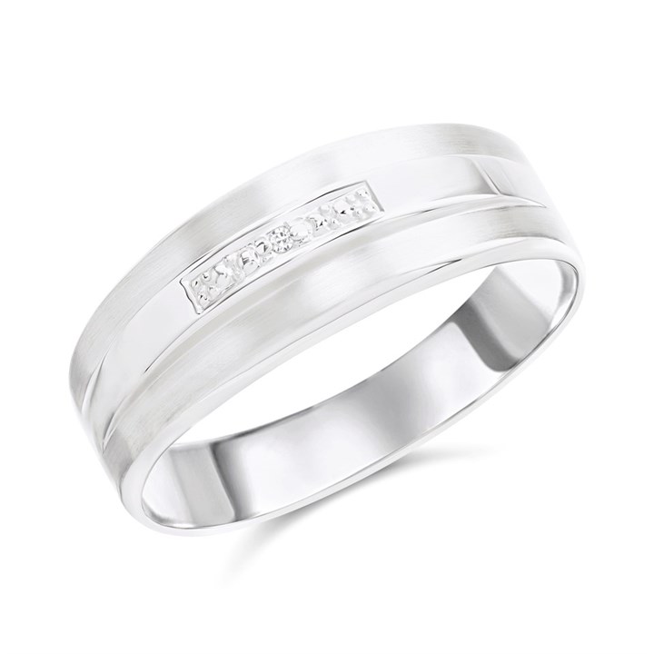 9ct White Gold Diamond Band Ring - R3939