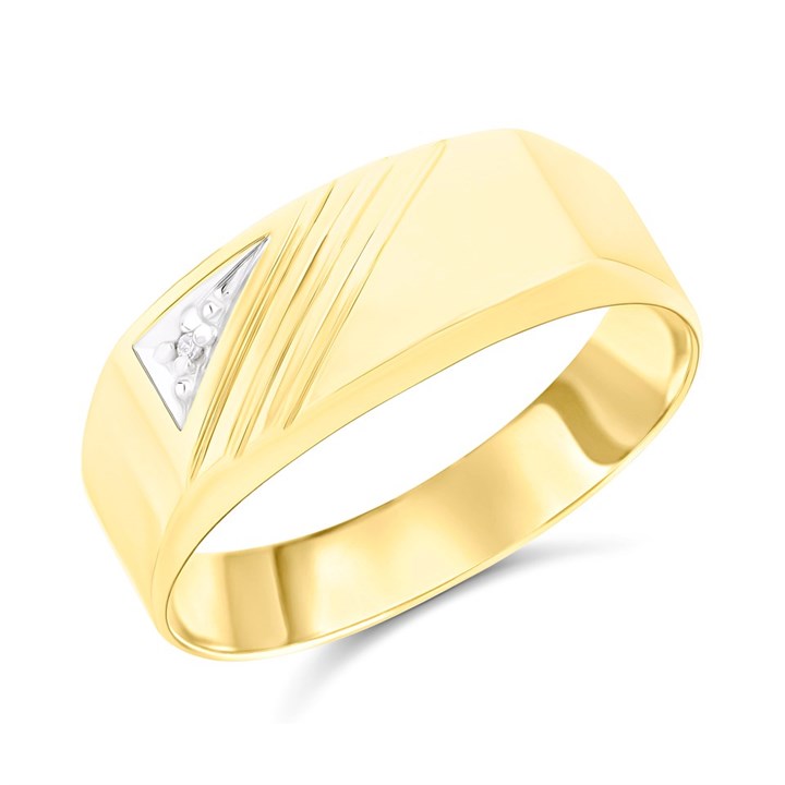 9ct Gold Diamond Signet Ring - R4014