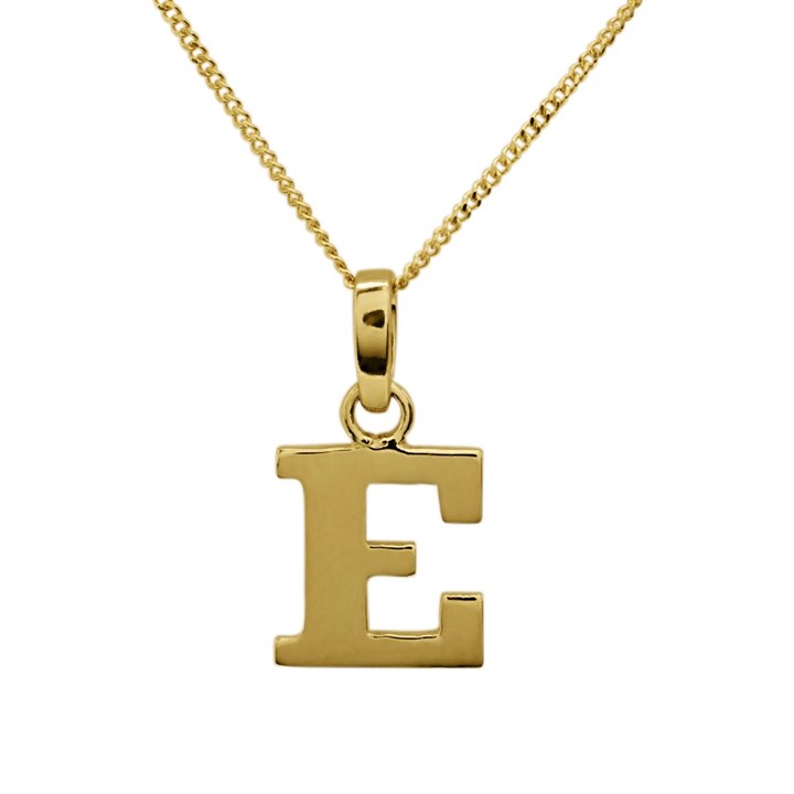 9ct Gold Initial E Necklace - R50124