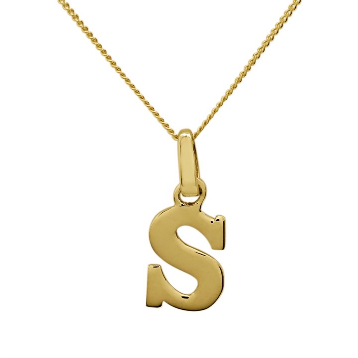 9ct Gold Initial S Necklace - R50126