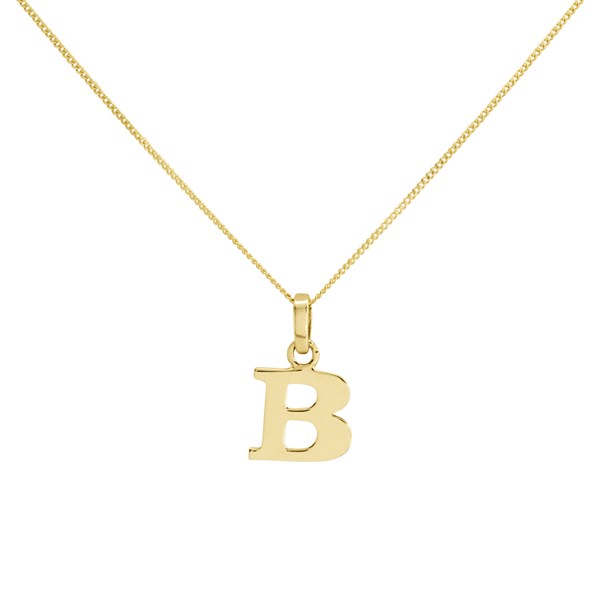 9ct Gold B Initial Necklace R50129 Chapelle Jewellers