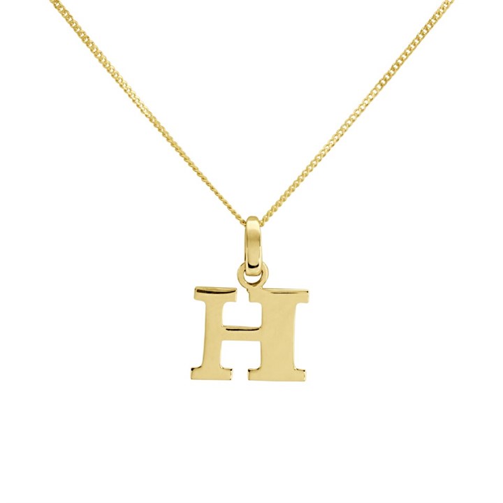 9ct Gold Initial H Necklace - R50133