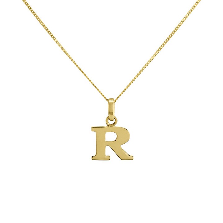9ct Gold Initial R Necklace - R50139